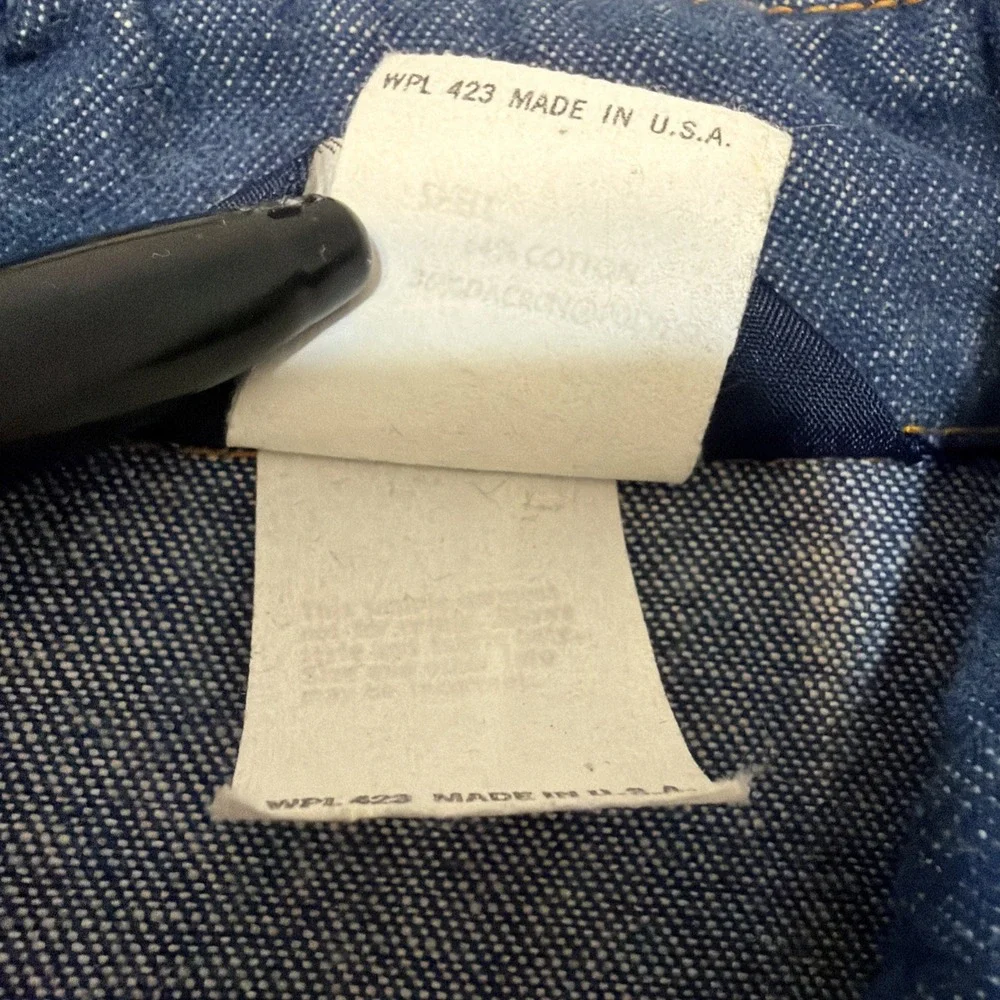 VINTAGE 70s Levis Shirt Jacket Mens Med Blue Denim Orange Tab Workwear Shacket